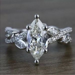 Silver engagement ring